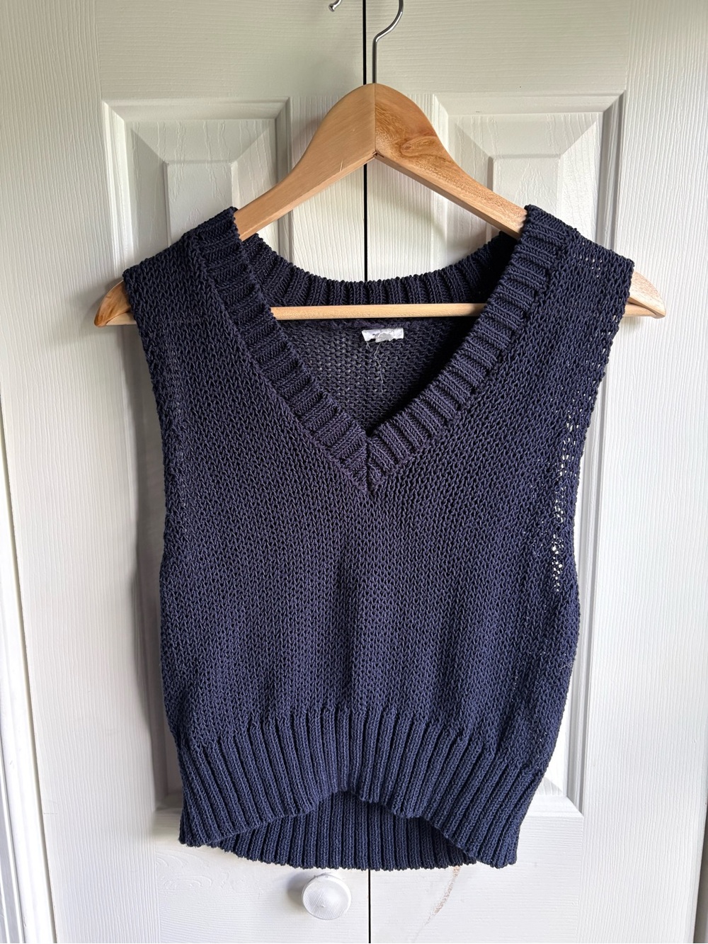 Garage Womens Navy Blue Pullover Sweater Vest Preppy Classic Academica Small